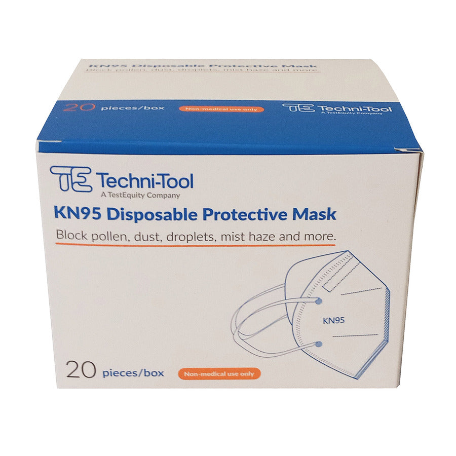 Techni-Pro KN95 Gesichtsmaske, Einweg, Schutzmaske, mit Ohrschlaufen, 20 Stück/Packung