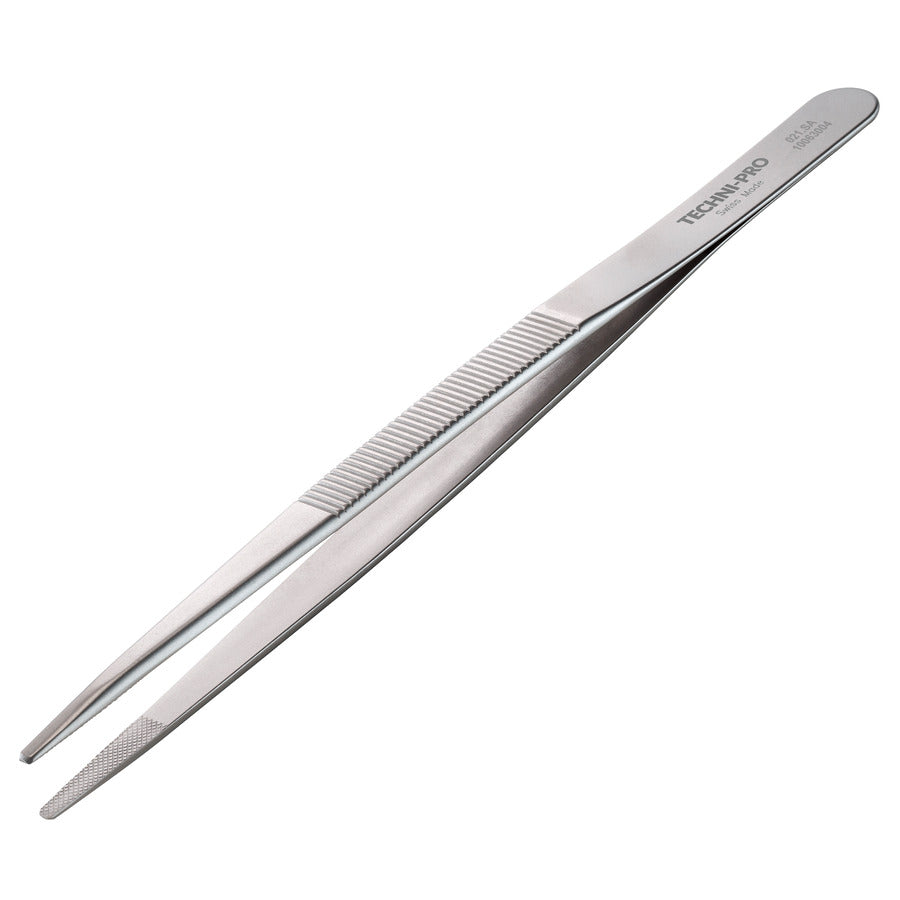 Techni-Pro 10063004 Industrial Tweezers, Style 120, Anti-Acid/Anti-Mag, SS, Strong, Serrated, 6.3"
