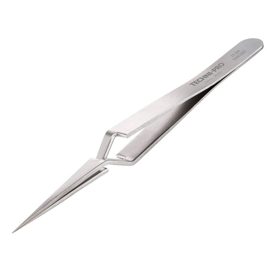 Techni-Pro 10063007 Pinzette mit umgekehrter Wirkung, Stil 3X, Säure-/Anti-Magnet SS, Fein, Spitz, 4,7 Zoll
