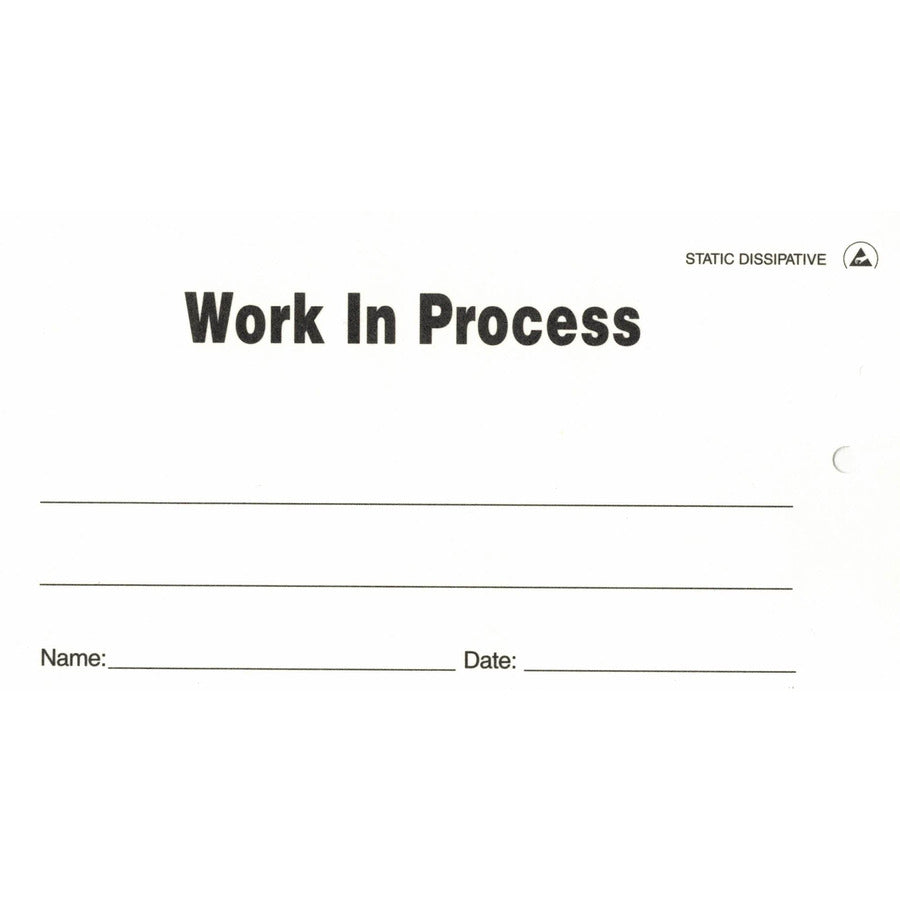 Techni-Pro 10065618 ESD "Ware In Arbeit" Anhänger, weiß, Baumwollschnur, 2,75" H x 5" B, 50 St./Pkg