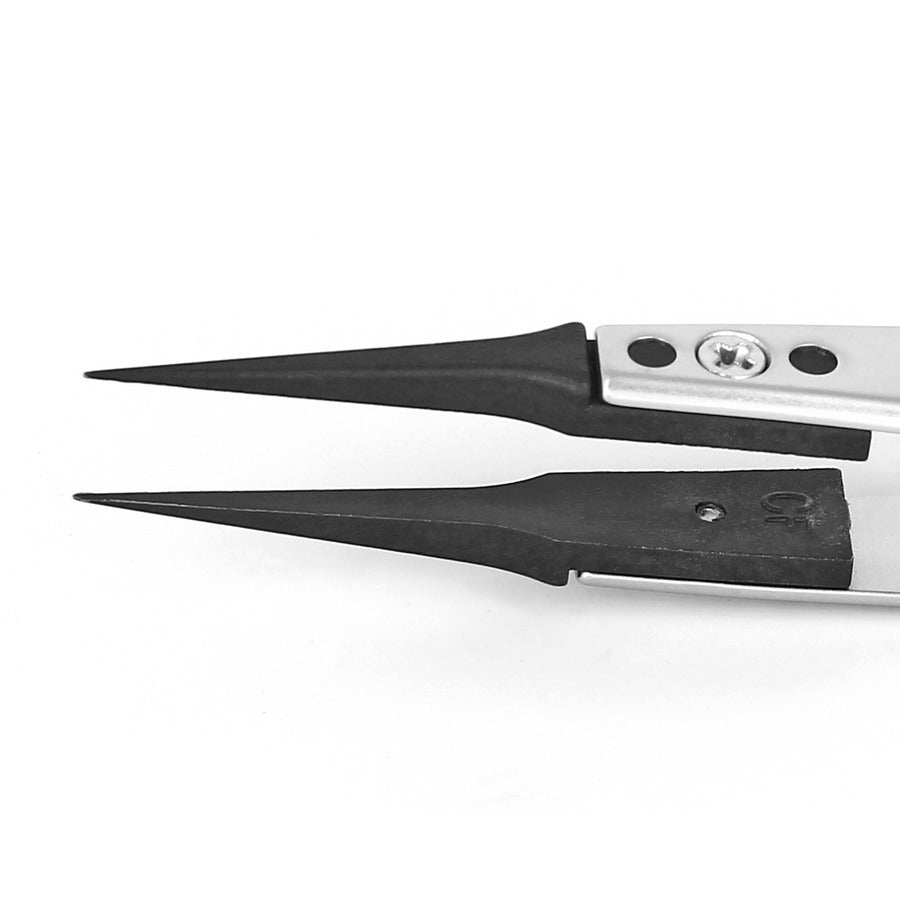 Techni-Pro TNP5UFCF ESD Tweezers, Style 5UF, Carbon Fiber Tips A5UFCF, Ultrafine, 4.5"