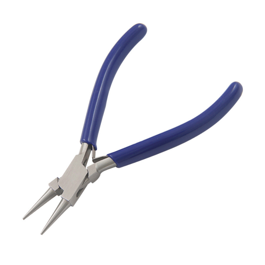 Techni-Pro PLR-105 Pliers, Round Nose, Smooth Jaw, 4.5" OAL, PVC Handle, Stainless Steel
