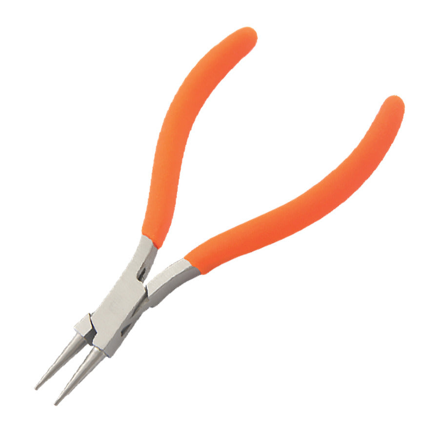 Techni-Pro PLR-226 Pliers, Long Nose, Round, 5" OAL, Smooth Jaw, Foam Handle, Stainless Steel