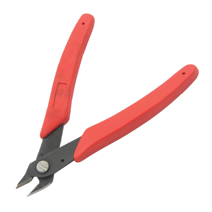 Techni-Pro CUT-501 Cutter, Diagonal, Round, 4.5" OAL, Shear, Molded Handle, Stainless Steel