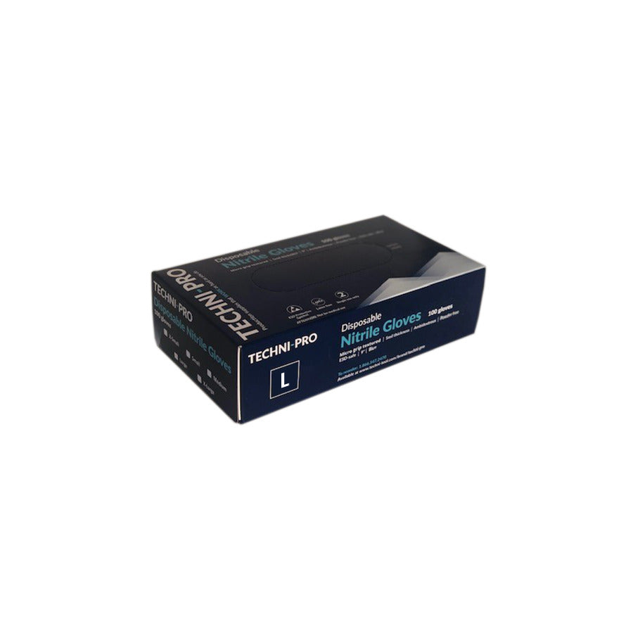 Techni-Pro TST-NITRILE-L Handschuhe, Nitril, 5 mil, texturierte Grifffläche, Blau, Large, 100/Box