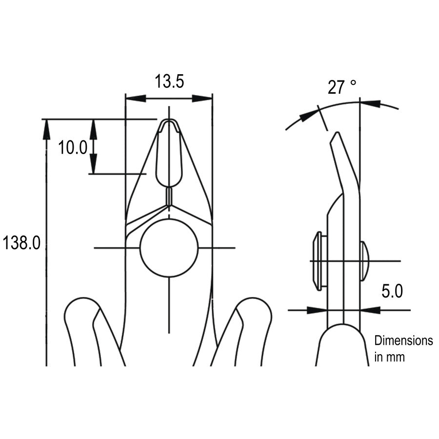 Techni-Pro PC170.TT Cutters, Medium Head, Flush, 5.43" OAL