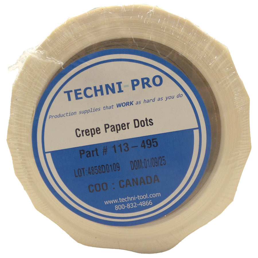 Techni-Pro 113-495 Band, Hochtemperatur-Maskierungsscheibe, 300 Grad, 1/2", 3" Kern, 7,5 mil, Tan, 5000/Rolle
