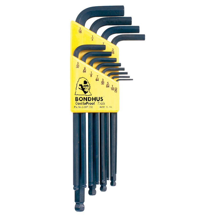 Techni-Pro 758IE936 Hex Key Set, 12 Piece, L-Ball End, 0.50" - 5/16"