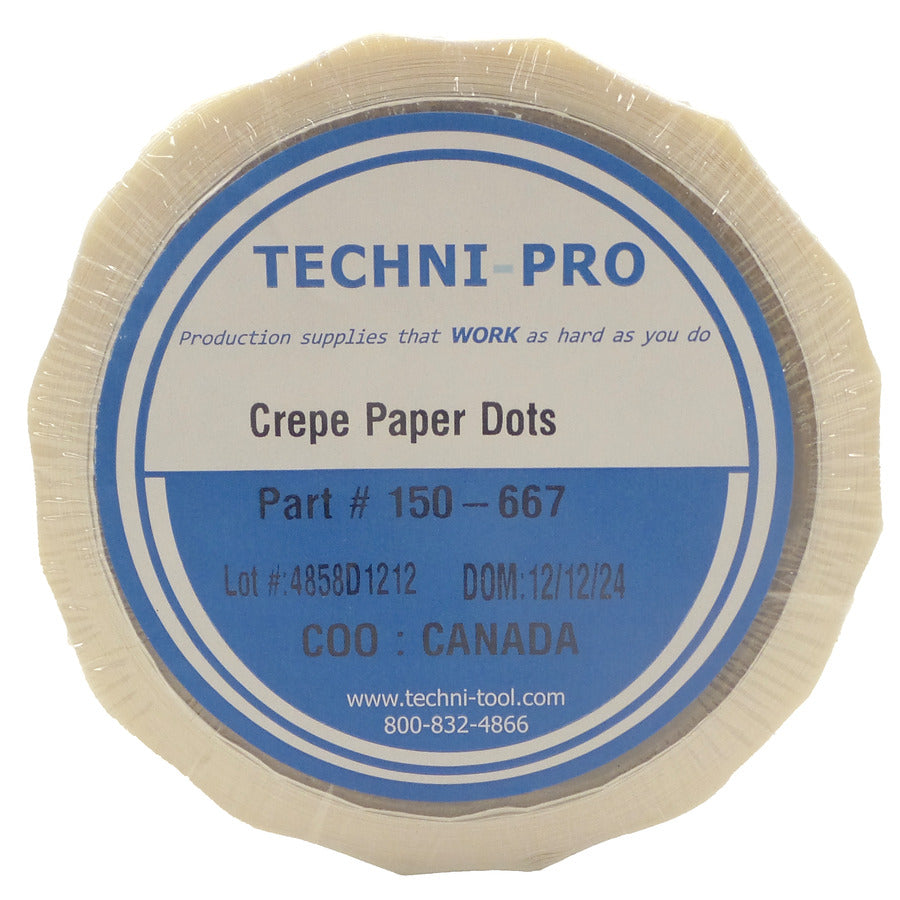 Techni-Pro 150-667 Band, Hochtemperatur-Abdeckscheibe, 300 Grad, 3/16", 3" Kern, 7,5 mil, Tan, 5000/Rolle