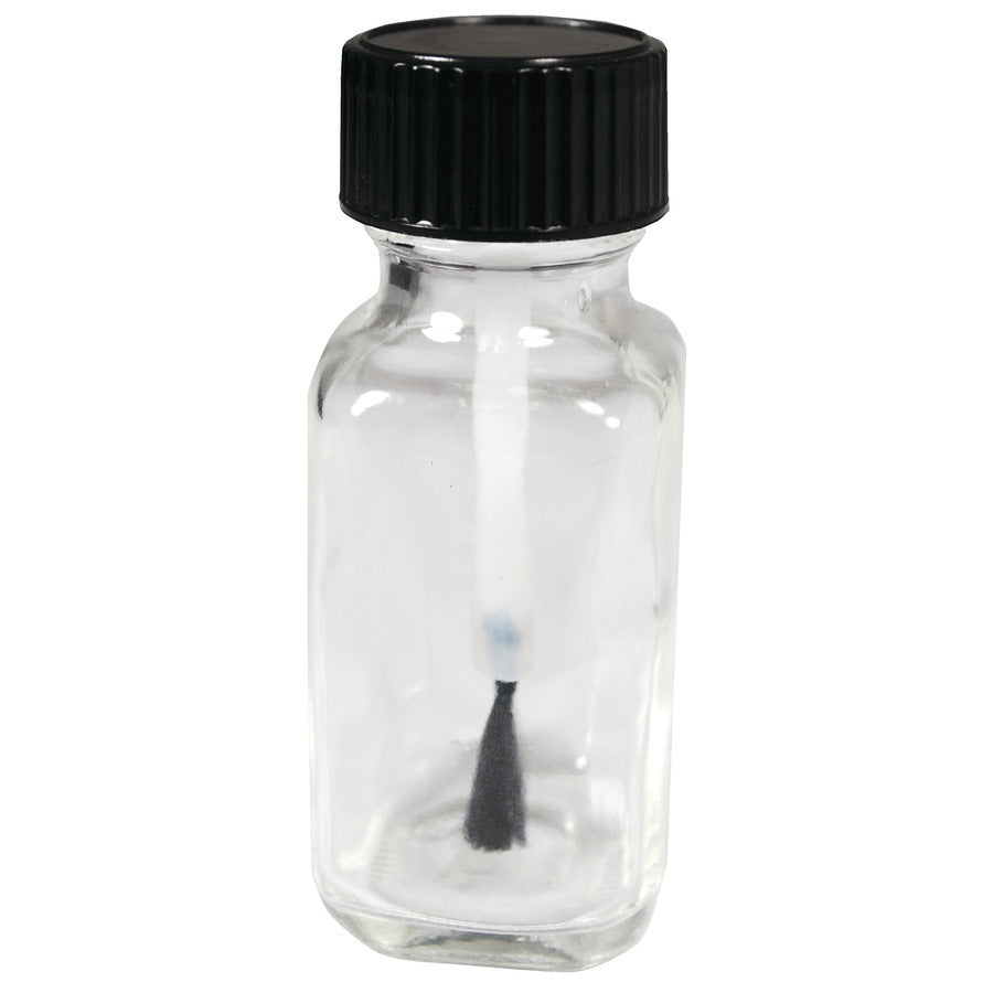 Techni-Pro 190-726 Glasflasche mit Pinselapplikator, klar, 6,43 cm Höhe, 1/2oz