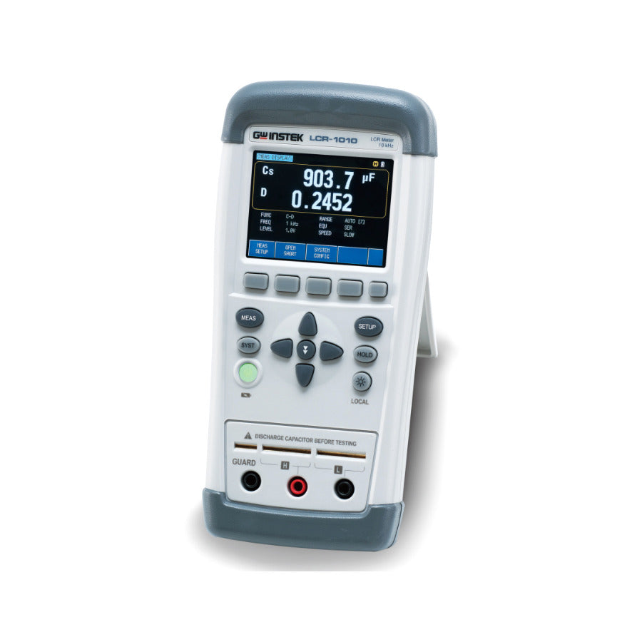 GW Instek LCR-1010 Handheld-LCR-Messgerät, 10 kHz, 100 Ohm, 1 Veff, 2,8" TFT-Touch-LCD, LCR-1000-Serie