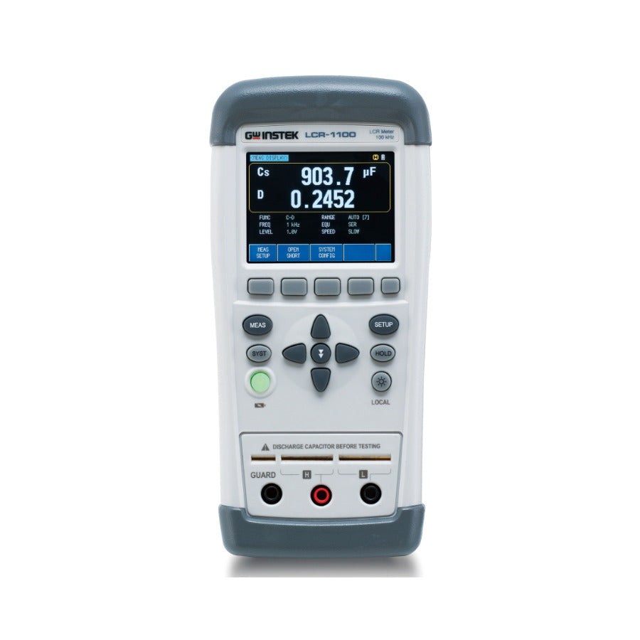 GW Instek LCR-1100 Handheld LCR-Messgerät, 100kHz, 100Ohm, 1Veff, 2,8" TFT Touch-LCD, LCR-1000 Serie