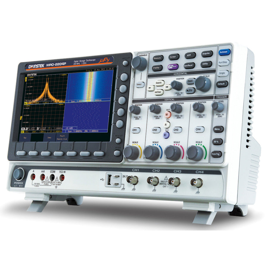 GW Instek MPO-2204P DSO Oszilloskop mit SA, AWG, DMM und Netzteil, 4 Kanäle, 200 MHz, MPO-2000P Serie