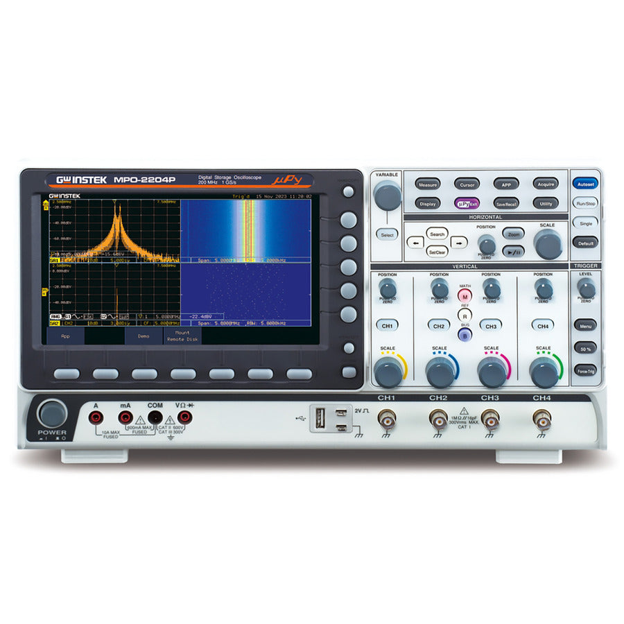 GW Instek MPO-2204P DSO Oszilloskop mit SA, AWG, DMM und Netzteil, 4 Kanäle, 200 MHz, MPO-2000P Serie