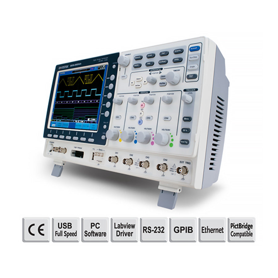 GW Instek GDS-2104A VPO Digital-Oszilloskop, 4 Kanäle, 100MHz, 2Mpts, 2GS/s, GDS-2000A Serie