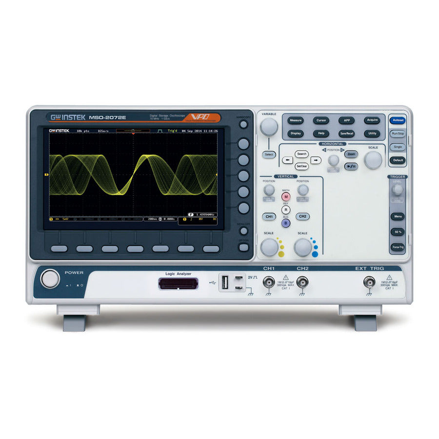 GW Instek MSO-2202EA Mixed-Signal-Oszilloskop mit AWG, 2/16 Kanäle, 200 MHz, 1 GSa/s, MSO-2000EA Serie