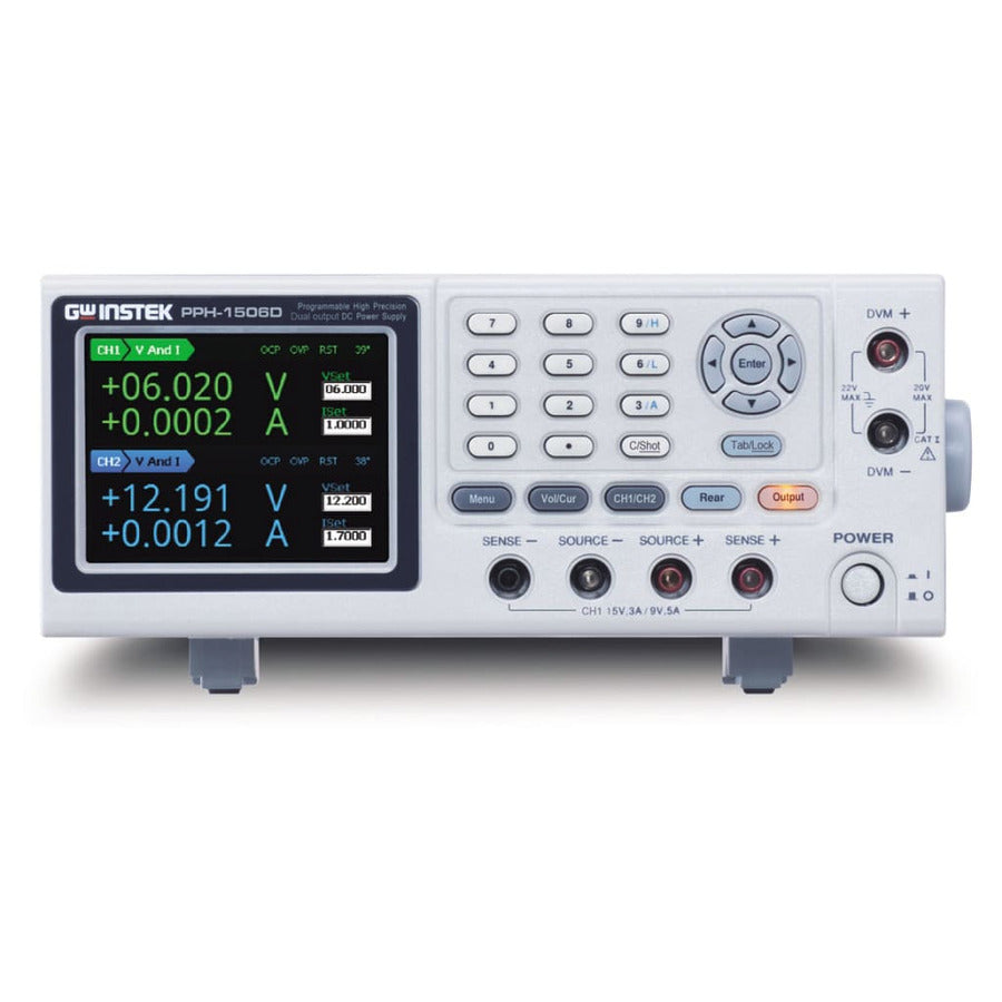 GW Instek PPH-1506D Hochpräzises Gleichspannungsnetzteil, Dualausgang, 45/36 W pro Kanal, PPH-15xxD Serie