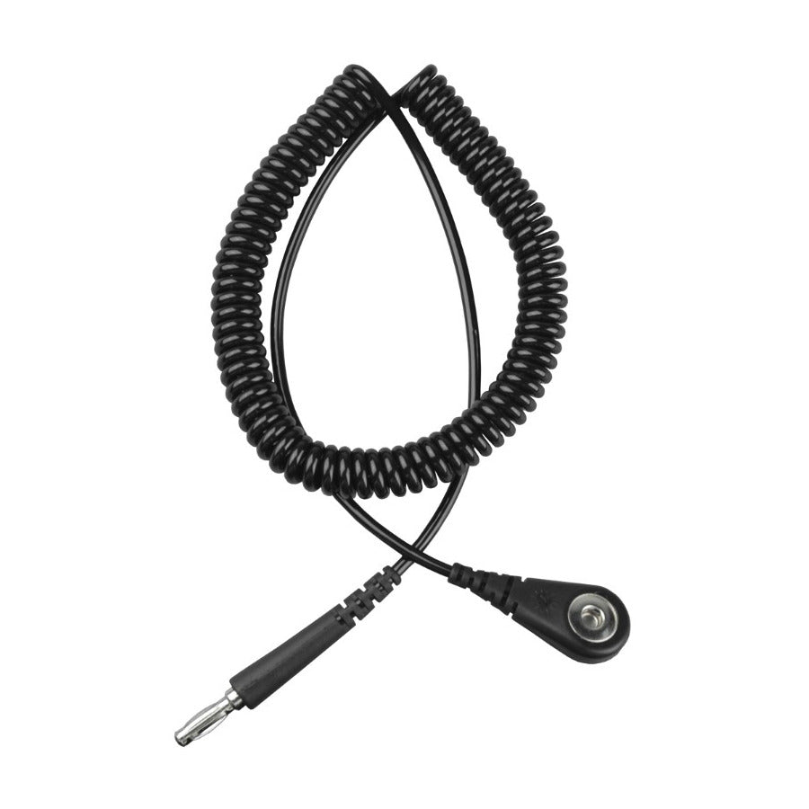 Desco 9037 Grounding Cord Only, Economy Coil, 6 ft Over-All Length, 4mm Snap Size