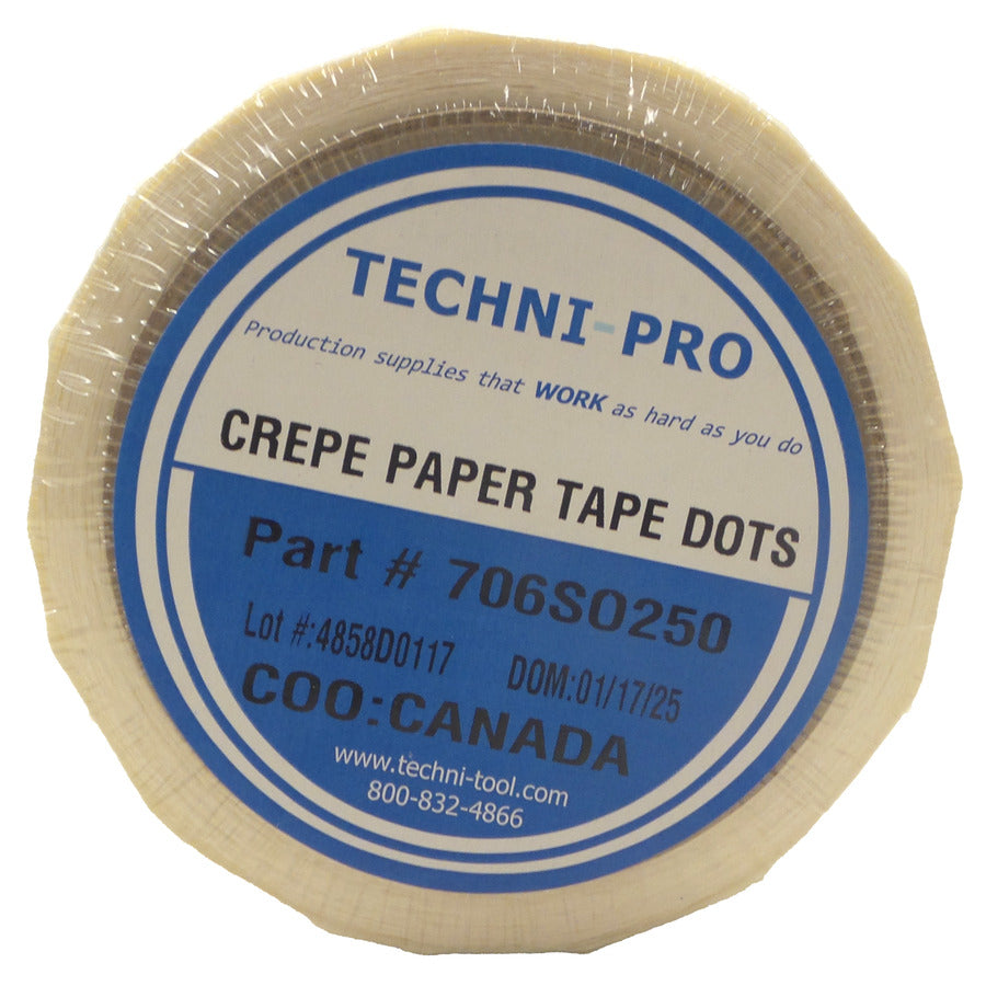 Techni-Pro 706SO250 Band, Hochtemperatur-Abdeckscheibe, 300 Grad, 1/4", 3" Kern, 7.5 mil, Beige, 5000/Rolle
