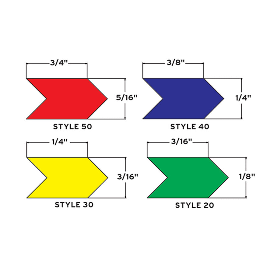Techni-Pro 706SO303 Inspektionspfeile, Papier, 3/16"x1/4", 3" Kern, 6.4 mil, Gelb, 1000/Rolle
