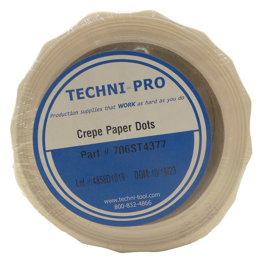 Techni-Pro 706ST4377 Tape, High Temp Masking Disc, 300 deg, 7/16", 3" Core, 7.5mil, Tan, 5000/Roll