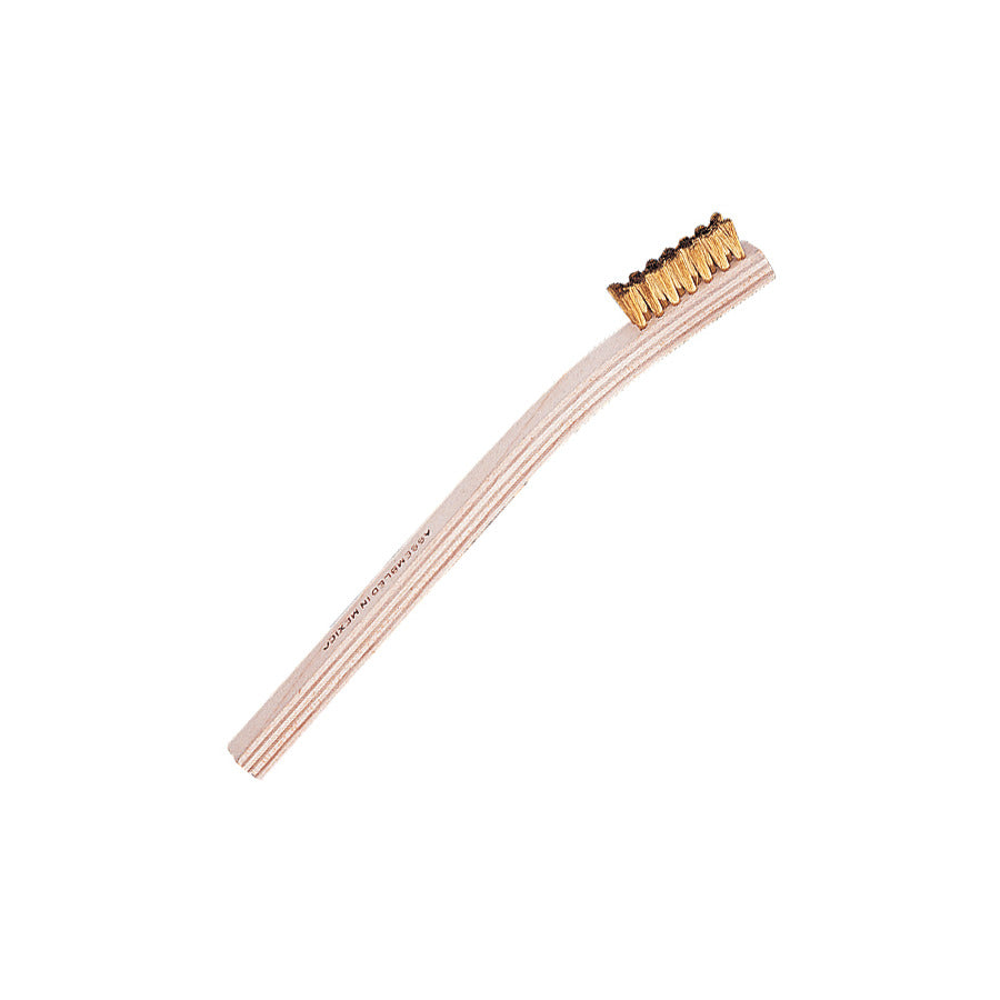 Techni-Pro 758CH153 Brush, Scratch, Cleaning, Brass, 7/16" Bristle, 3 x 7 Rows, Wood Handle