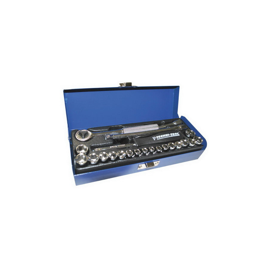 Techni-Pro 758IE015 Steckschlüsselsatz, 22-teilig, 1/4"-Antrieb, zöllisch/metrisch, mit Koffer