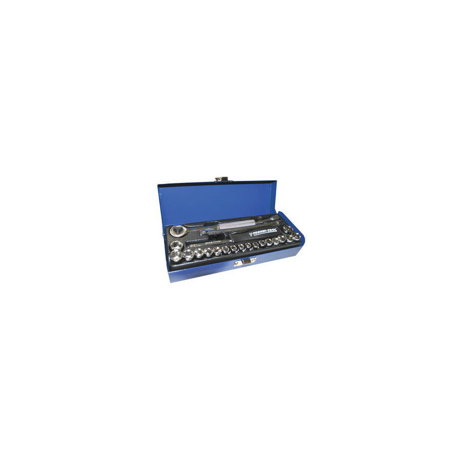 Techni-Pro 758IE015 Steckschlüsselsatz, 22-teilig, 1/4"-Antrieb, zöllisch/metrisch, mit Koffer