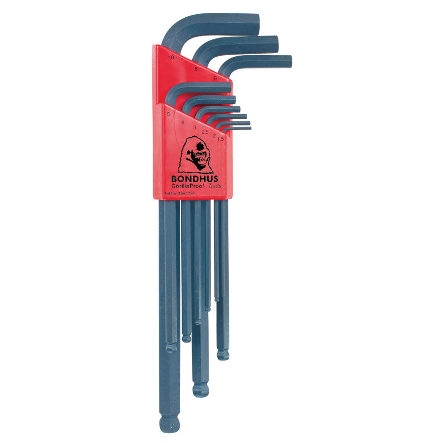 Techni-Pro 758IE999 Hex Key Set, 9 Piece, L-Ball End, 1.5mm - 10mm