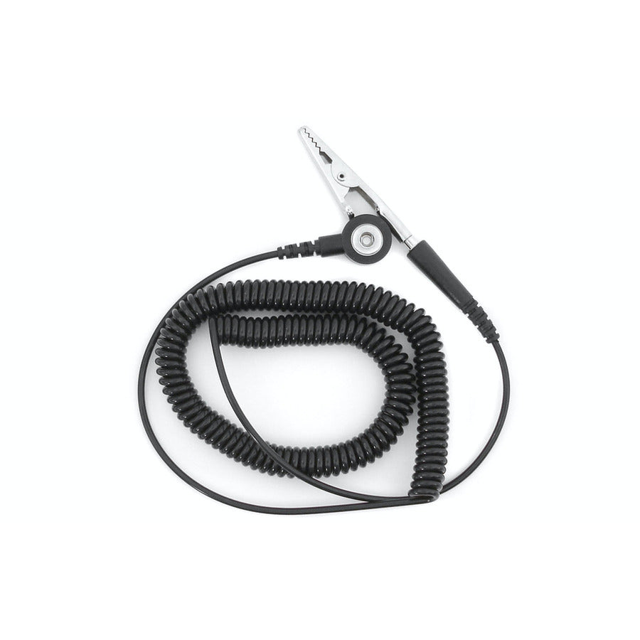 Techni-Pro 758ST004 Erdungskabel, gewendelt, 1,83 m Gesamtlänge, mit 1/8"-4mm Druckknopf, schwarz