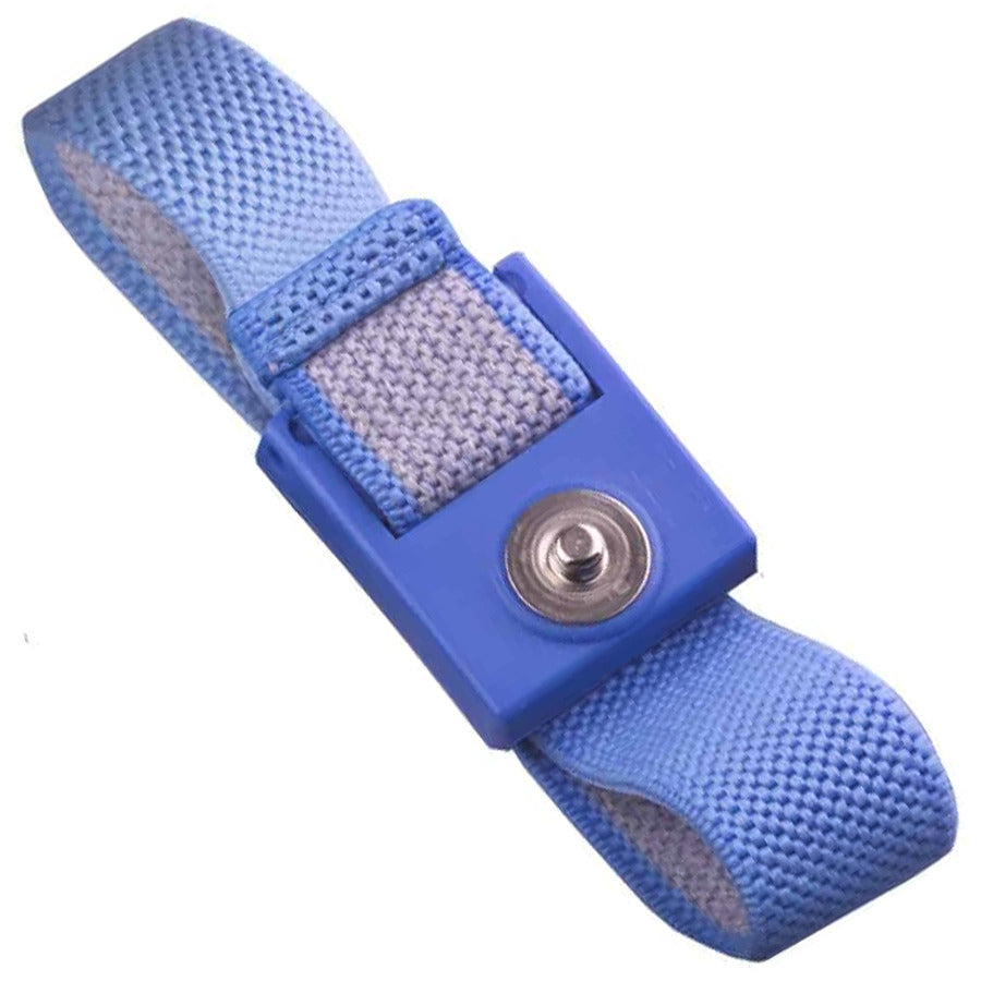 Techni-Pro 758ST0103 Handgelenkband einzeln, verstellbar, 4mm Druckknopf, leitfähig, Edelstahl, blau