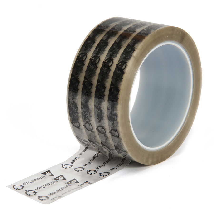 Techni-Pro 758ST052 ESD Antistatisches bedrucktes Klebeband, 50 mm x 66 m, 75 mm Kern, 0,06 mm, Klar/Symbol