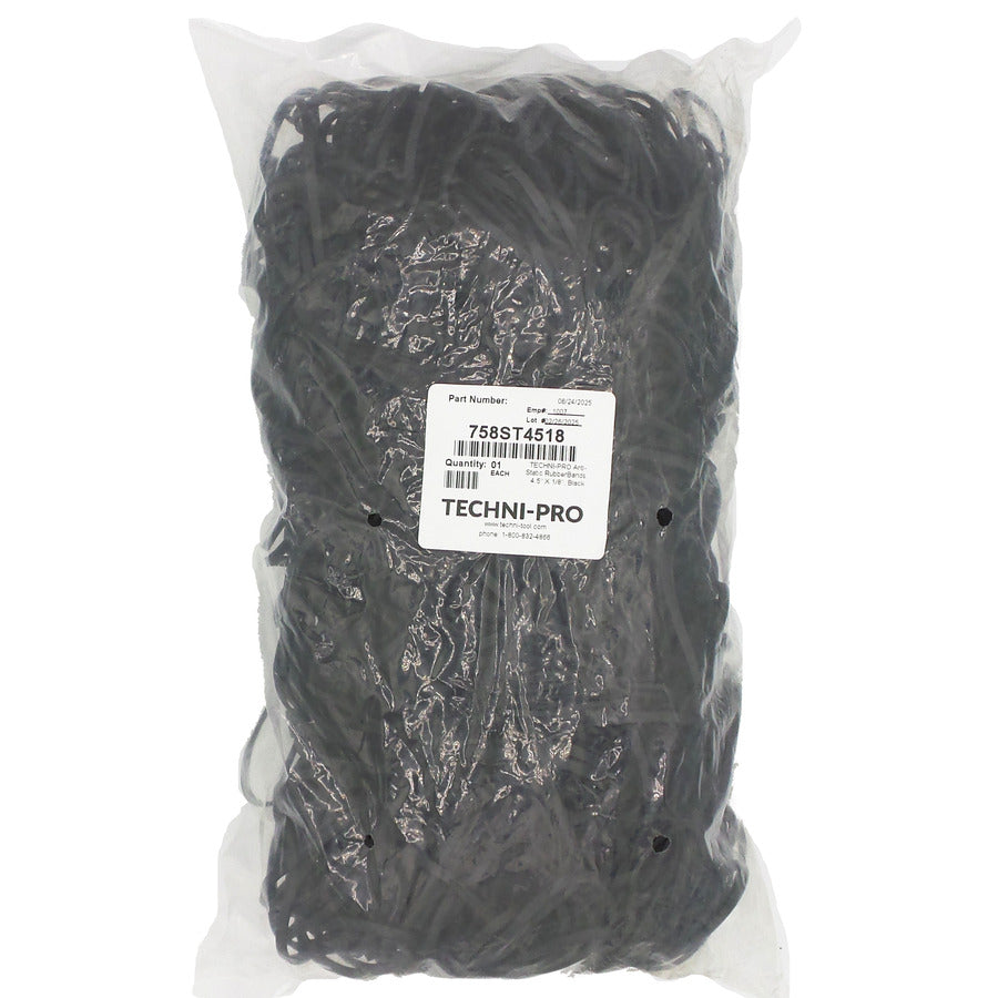 Techni-Pro 758ST4518 Leitfähige Gummibänder, Schwarz, 4-1/2" x 1/8", 420/Beutel