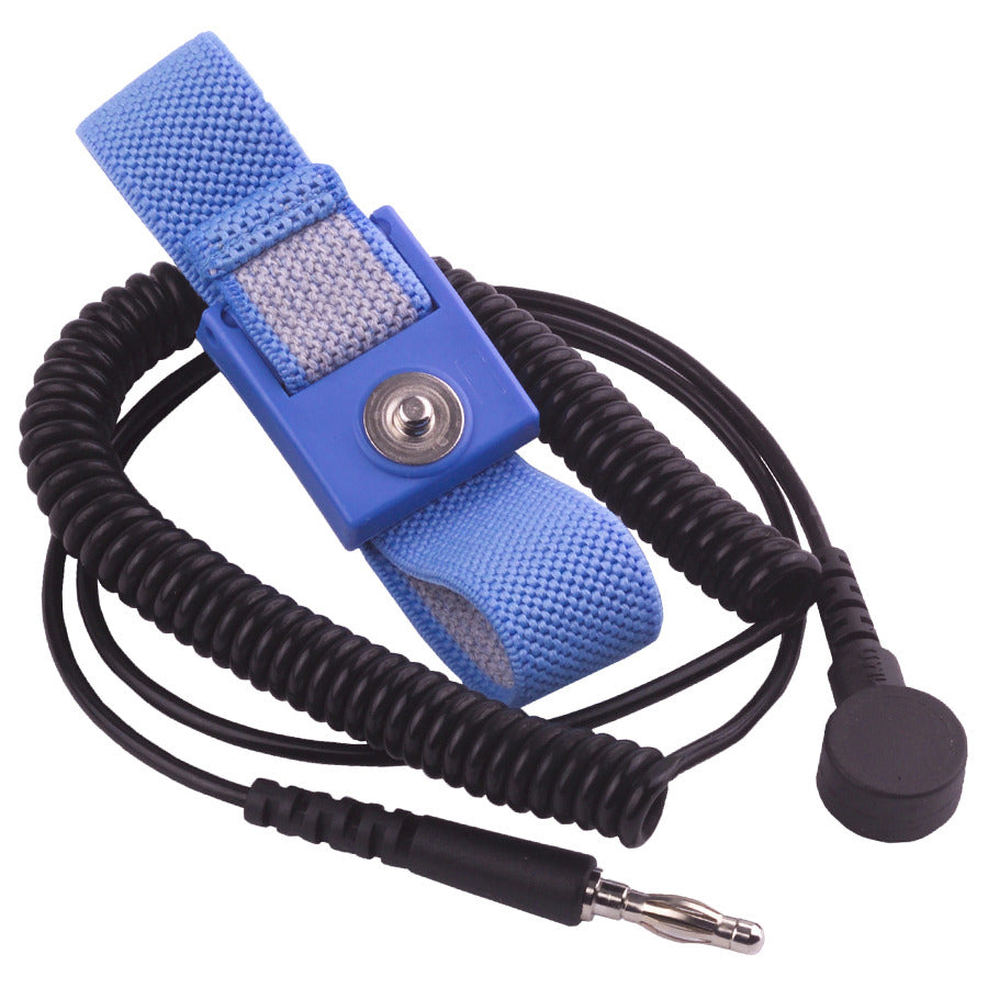 Techni-Pro 758ST9004 Handgelenkband, verstellbar, 1/4" (7mm) Druckknopf, 1,8m Kabel, Blau