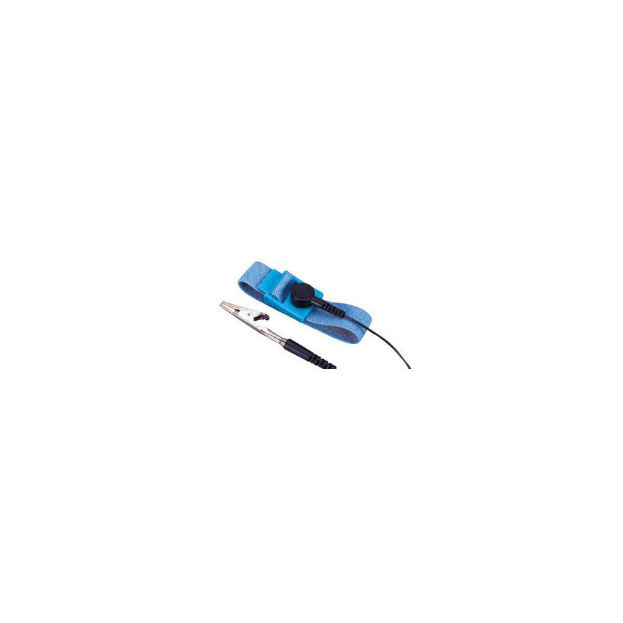 Techni-Pro 758ST9024 Handgelenkband, mit 3,65 m Erdungskabel, verstellbar, 7 mm Druckknopf, blau