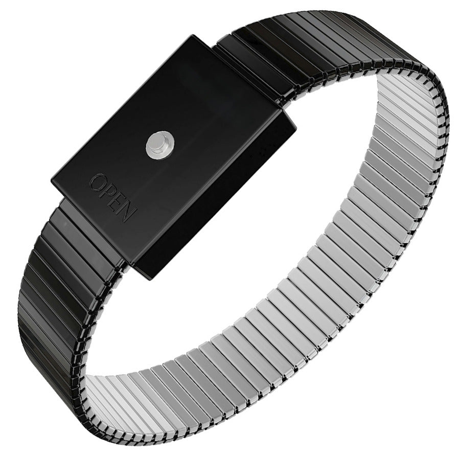 Techni-Pro 758ST9477 Handgelenkband, 4mm Druckknopf, verstellbar, Metall, Schwarz