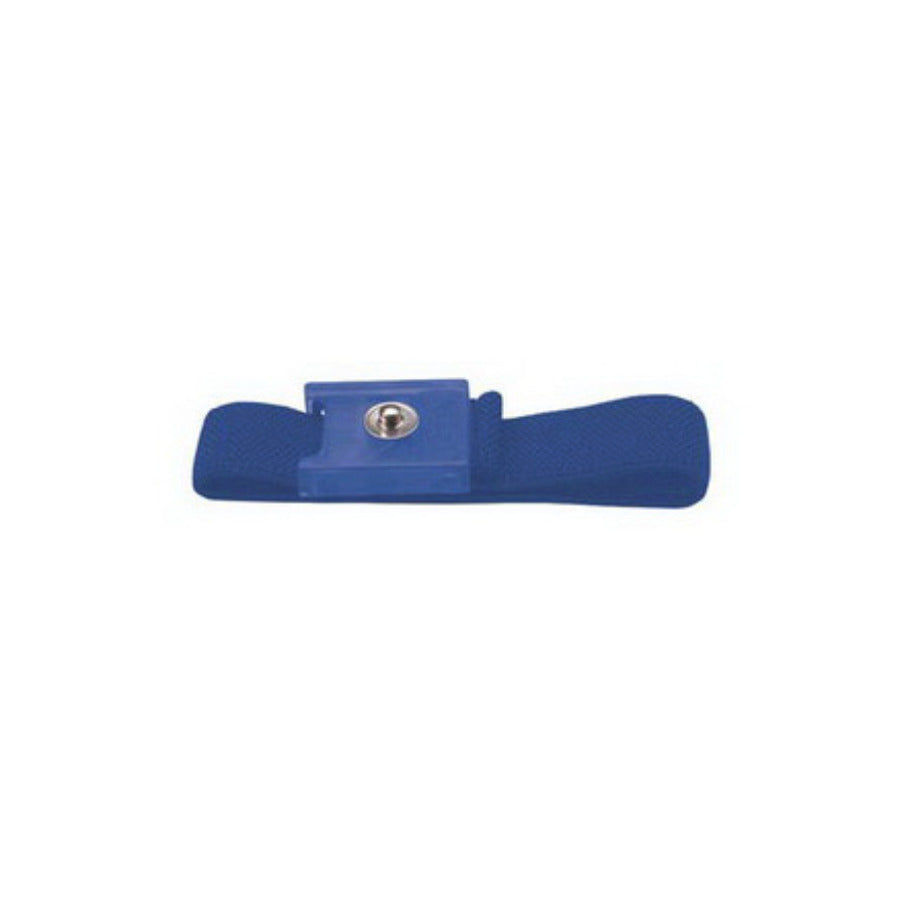 Techni-Pro 758ST9638 Handgelenkband einzeln, 4mm Druckknopf, verstellbar, leitfähiges Gewebe, Stahl, Blau