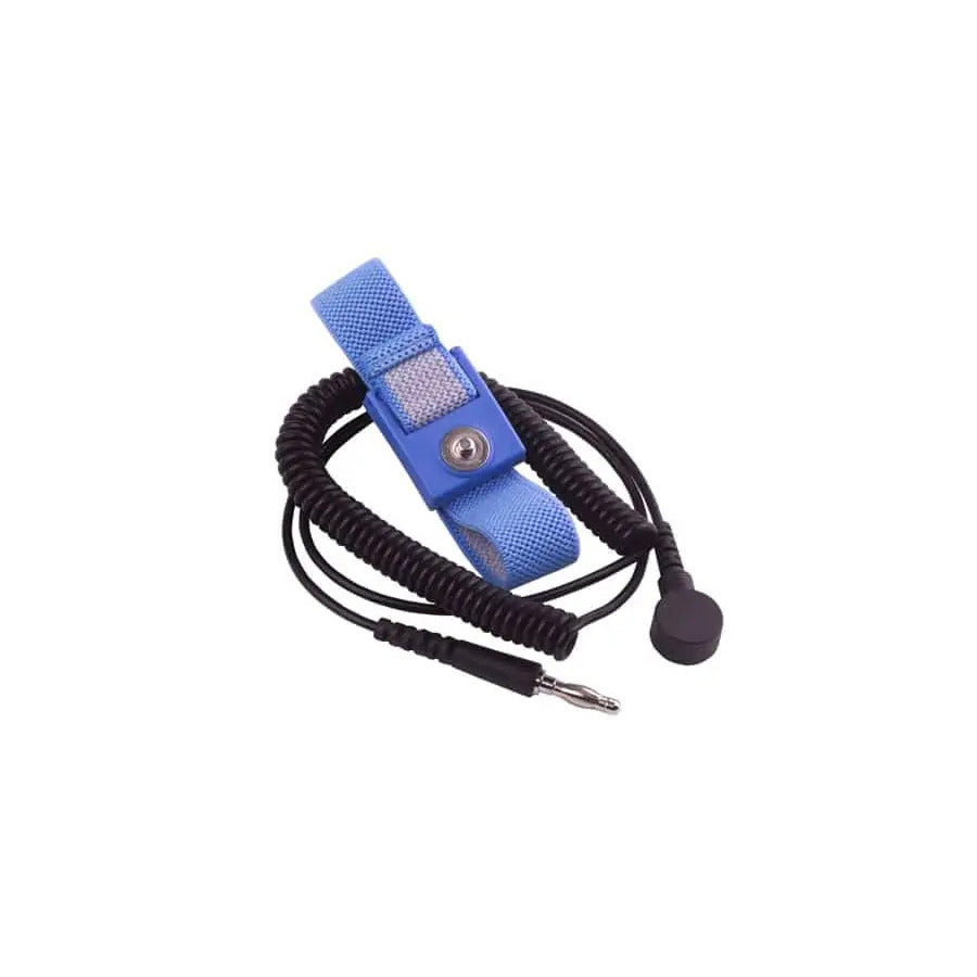 Techni-Pro 758ST9803 Handgelenkband, blau, verstellbar, 4mm Druckknopf, 1,5 m Kabel