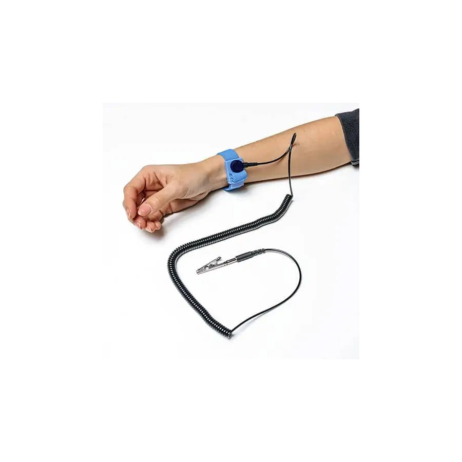 Techni-Pro 758St9807 Handgelenkband, blau, verstellbar, 4mm Druckknopf, 3,66 m Kabel
