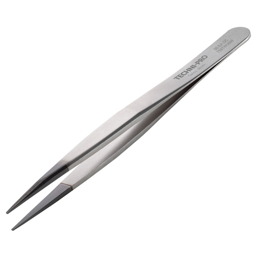Techni-Pro 758TW0000 ESD-Pinzette, Diamantspitzen, Form 00, Edelstahl, dick, stark, 11,9 cm