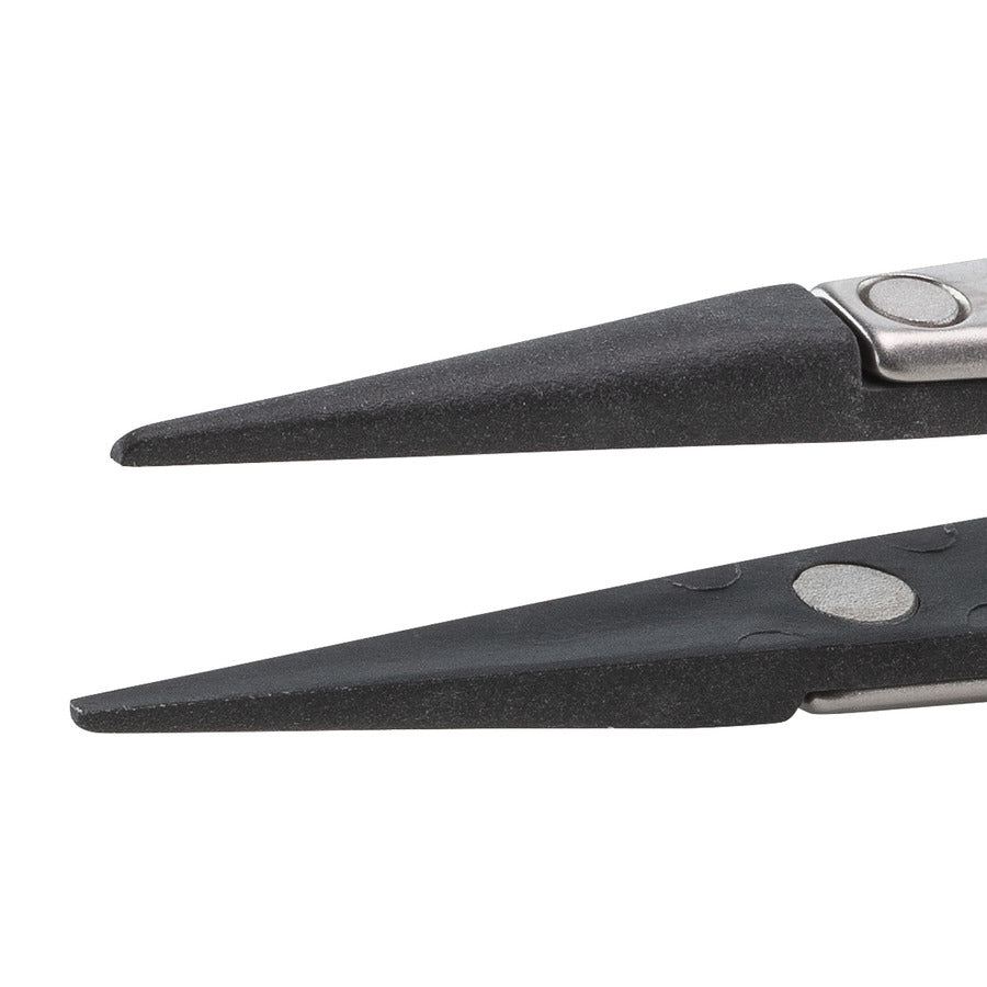 Techni-Pro 758TW009 ESD-Pinzette mit Kunststoffspitze, Ausführung 00, Kohlefaser-Spitzen, dick, quadratisch, 13 cm