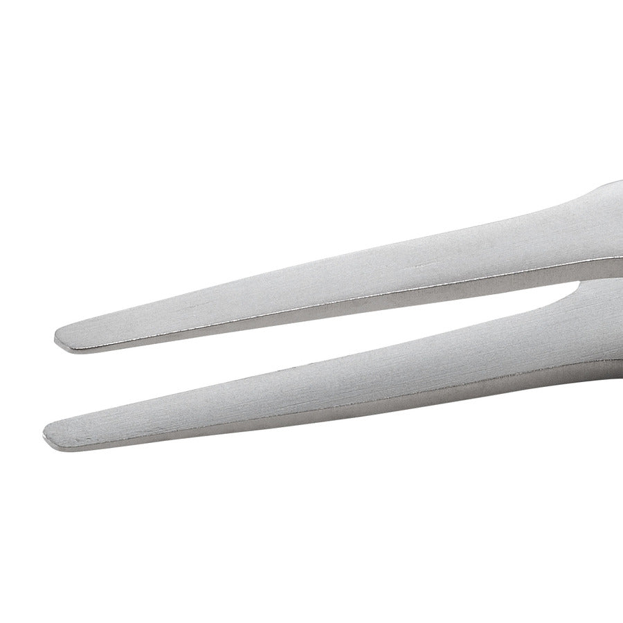 Techni-Pro 758TW020 Economy Tweezers, Style 2A, Anti-Acid/Anti-Mag, SS, Fine, Round, Flat, 4.7"