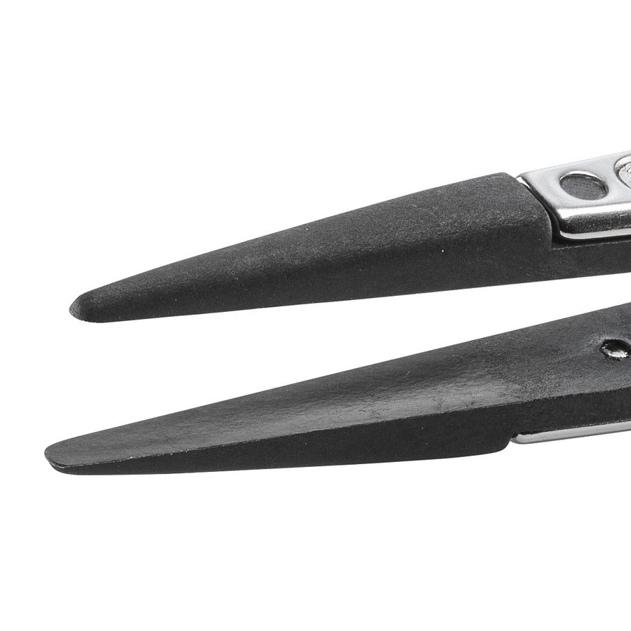 Techni-Pro 758TW0249 ESD Plastic Tip Tweezers, Style 249, Carbon Fiber Tips A249CF, Thick, 5.1"