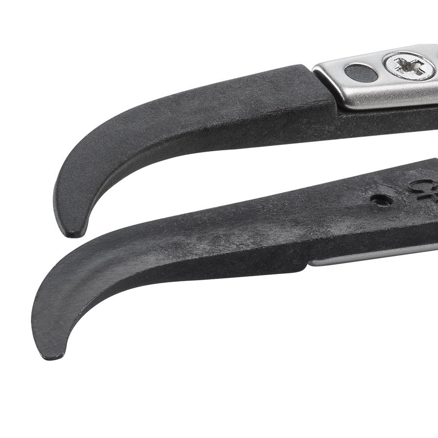 Techni-Pro 758TW0254 ESD-Pinzette mit Kunststoffspitze, Stil 2A, Kohlefaser, A2ABCF, gebogen, rund, 13 cm