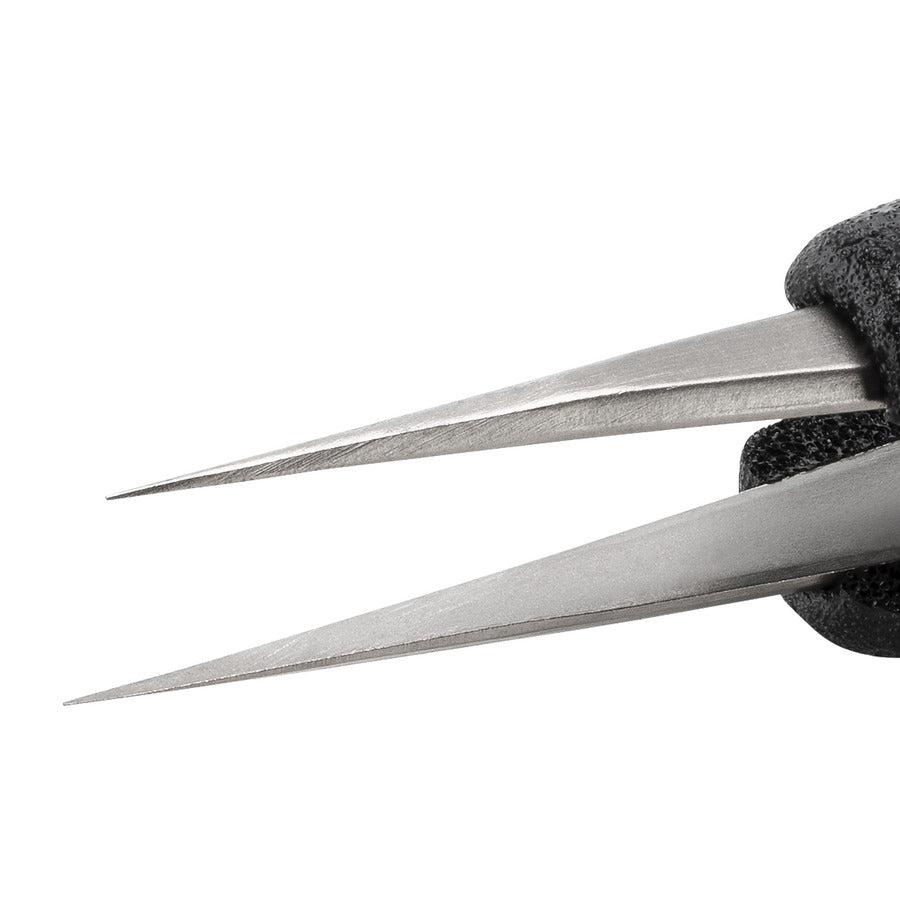 Techni-Pro 758TW086 ESD Foam Tweezers, Style 3, Anti-Acid/Anti-Mag, SS, Fine, Pointed, 4.9"