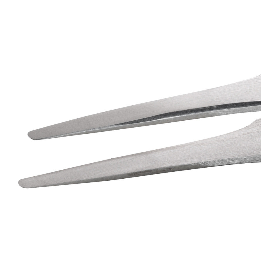 Techni-Pro 758TW132 High Precision Tweezers, Style 2A, Carbon Steel, Very Fine, Round, Flat, 4.7"
