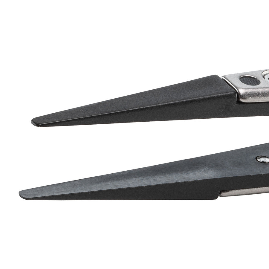 Techni-Pro 758TW206 ESD Kunststoffpinzette, Stil 2A, Carbon PEEK Spitzen A2ACP, Rund, Flach, 13 cm