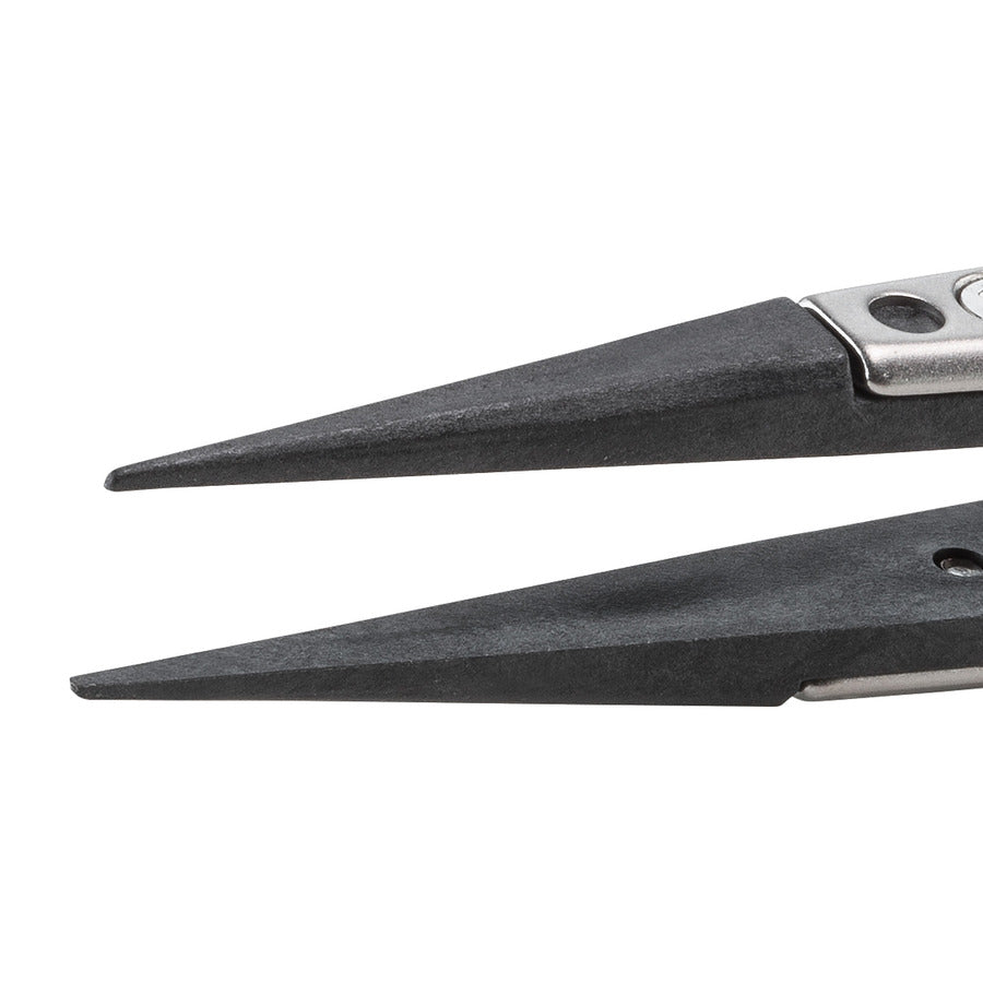 Techni-Pro 758TW227 ESD Kunststoffpinzette, Form 3, Karbon-PEEK-Spitzen A3CP, spitz, 13 cm