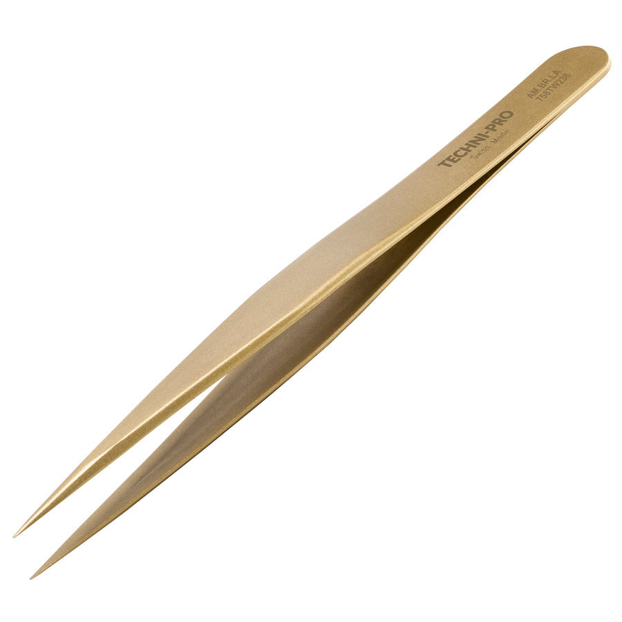 Techni-Pro 758TW236 Hochpräzisionspinzette, Ausführung AM, Messing, fein, spitz, 5,0"