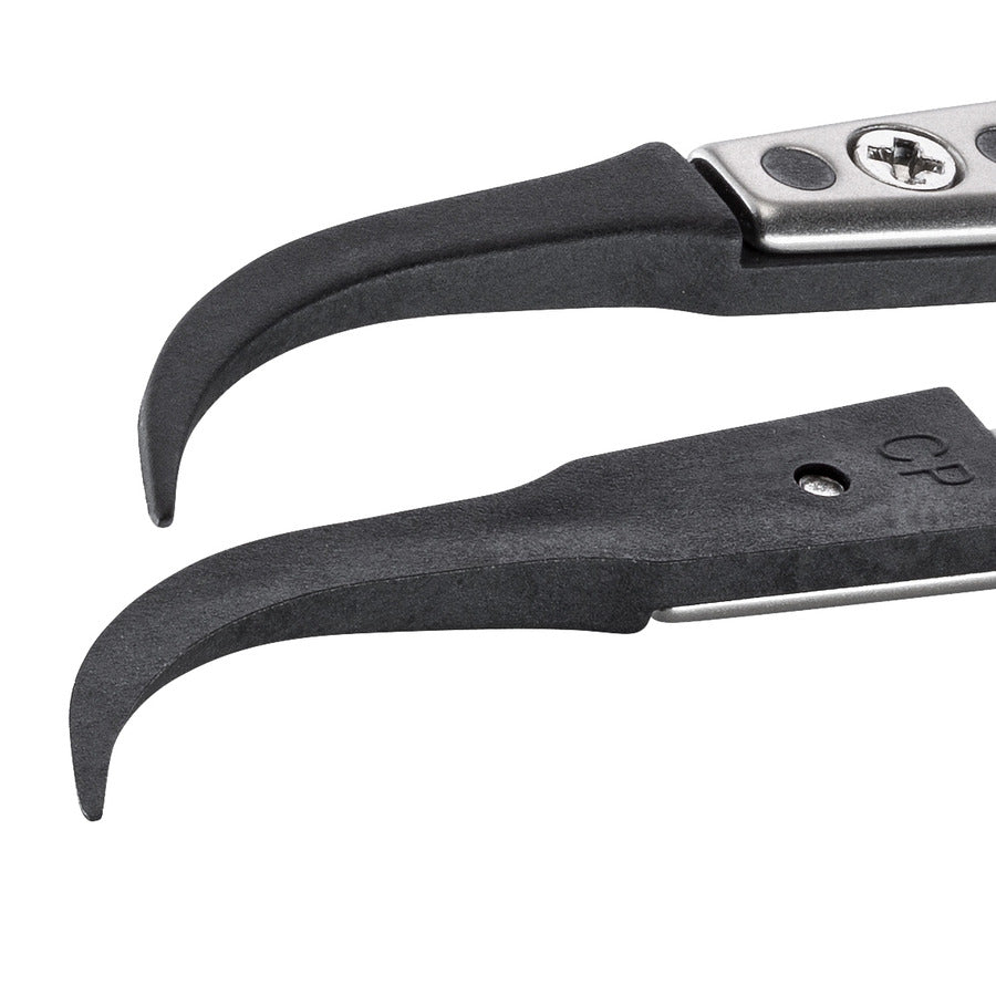 Techni-Pro 758TW239 ESD-Pinzette mit Kunststoffspitze, Stil 7, Carbon-Peek, A7CP, gebogen, sehr fein, 5.1"